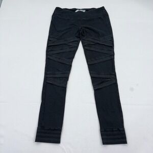 Nomads Hemp Wear Organic Cotton Moto Black Leggings Women Medium Pull-on Stretch
